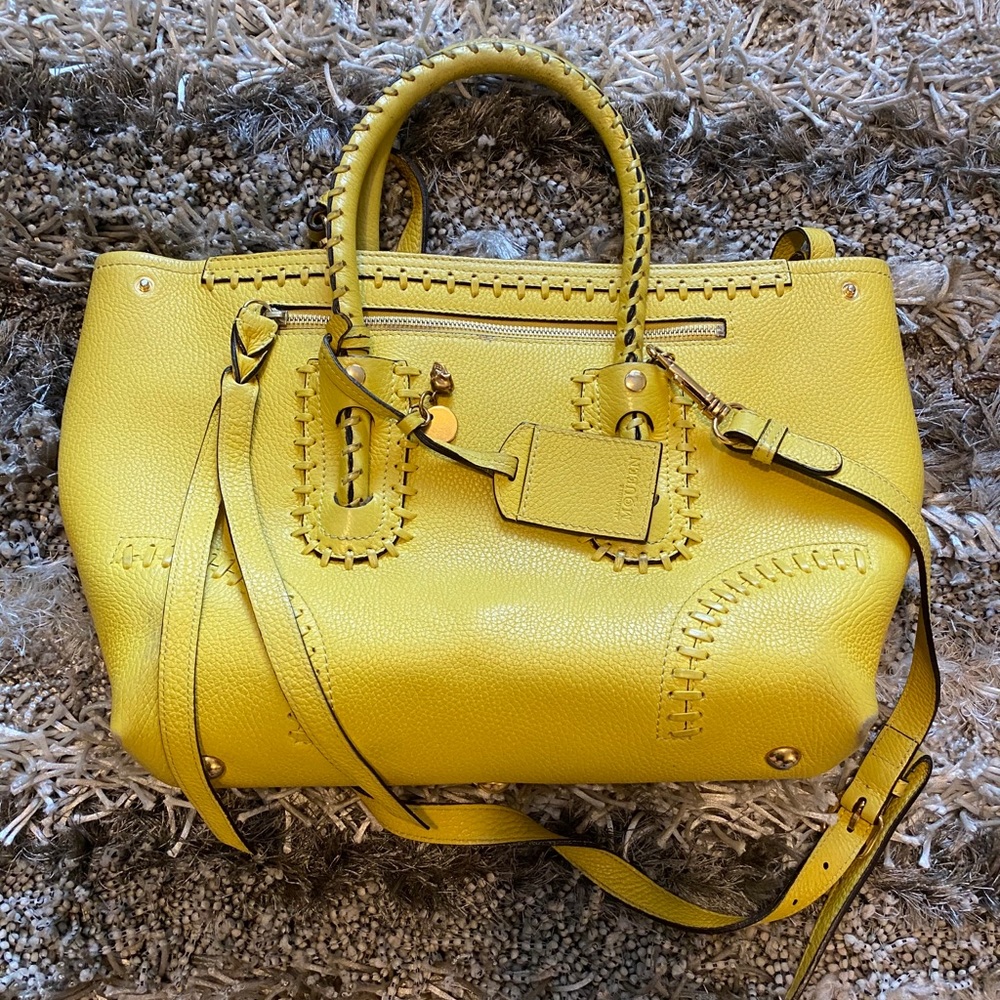 ALEXANDER MCQUEEN
Yellow Quilted Folk Tote bag